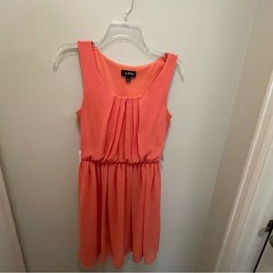 A. Byer Peach Chiffon Mini Dress